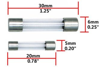 დნობადი მცველი (შუშის) 5x20მმ 6x30მმ 0.5A-30A 250v (3892)