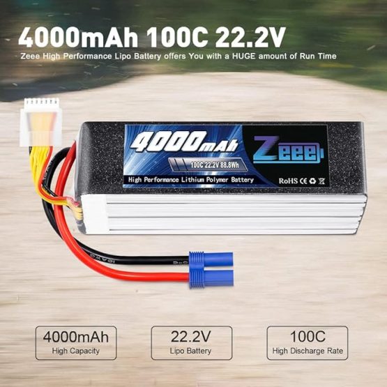 Lithium polymer battery 4000mAh 22.2V 100C (97141)