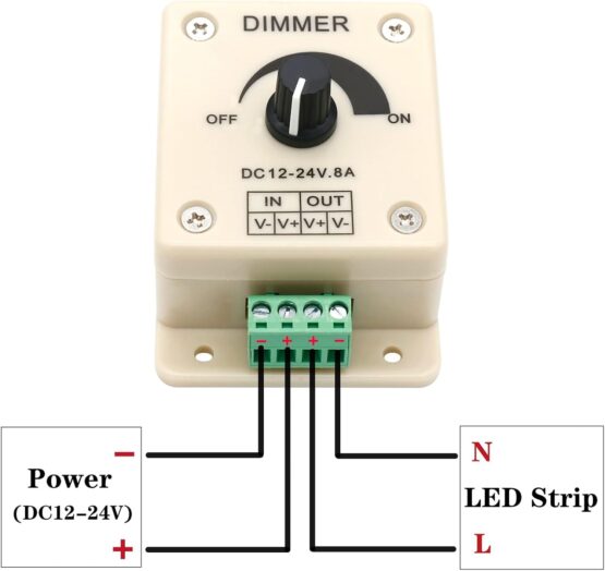 LED ლენტის დიმერი 12-24V, 8A (99598) - Image 2